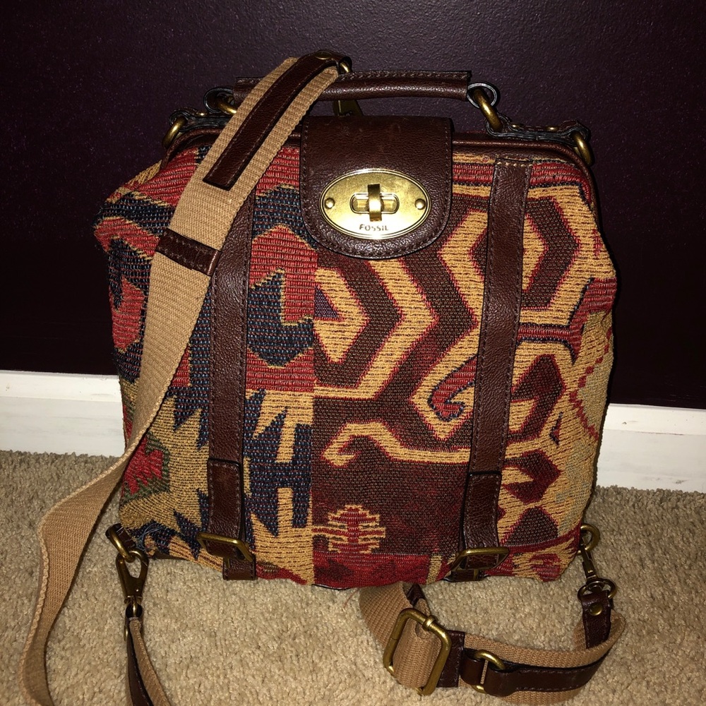 Vintage Fossil Backpack & Crossbody